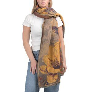 LULLA COLLECTION Multi Bouquet Bloom Jacquard Knit Scarf